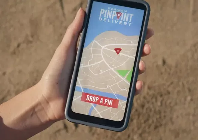 Uma tela de celular mostrando o serviço Pinpoint Delivery